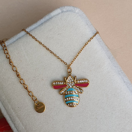 Colier Abeille d'or -Éclat,couleur et féminité-