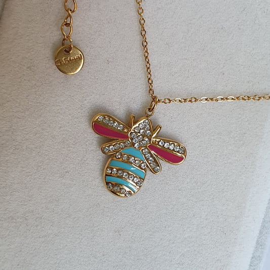 Colier Abeille d'or -Éclat,couleur et féminité-